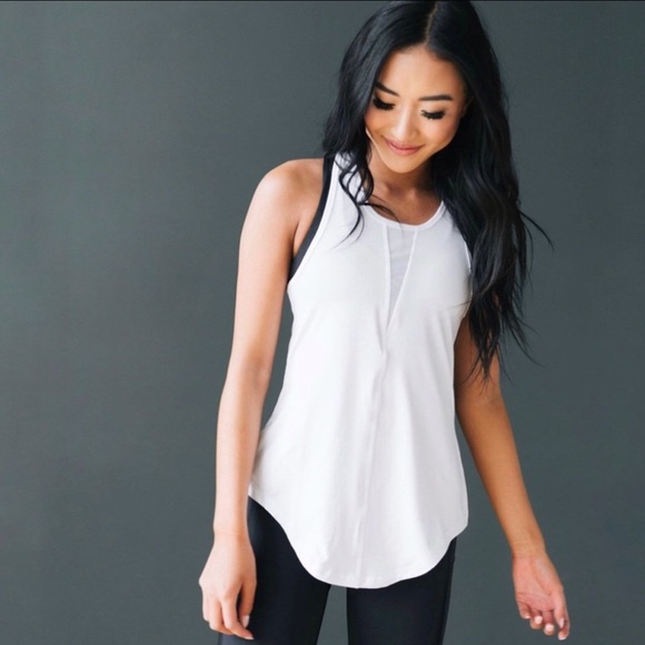 NWT ZYIA Active White Effortless Tank-Long size S - Picture 1 of 8